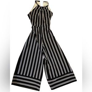 Emma & Michele - Black & White Striped Jumpsuit - Size 10